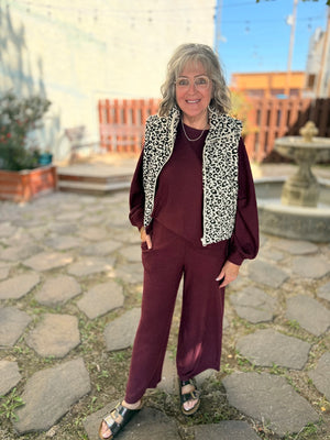 Leopard Print Puffer Vest