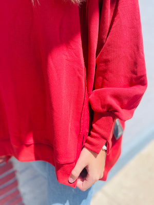 Oversized Raw Edge Pullover