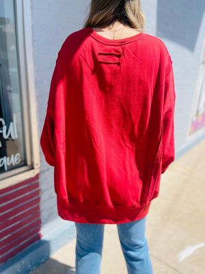 Oversized Raw Edge Pullover