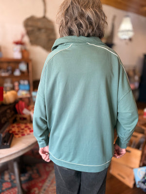 Mono B Light Green Collared Pullovers