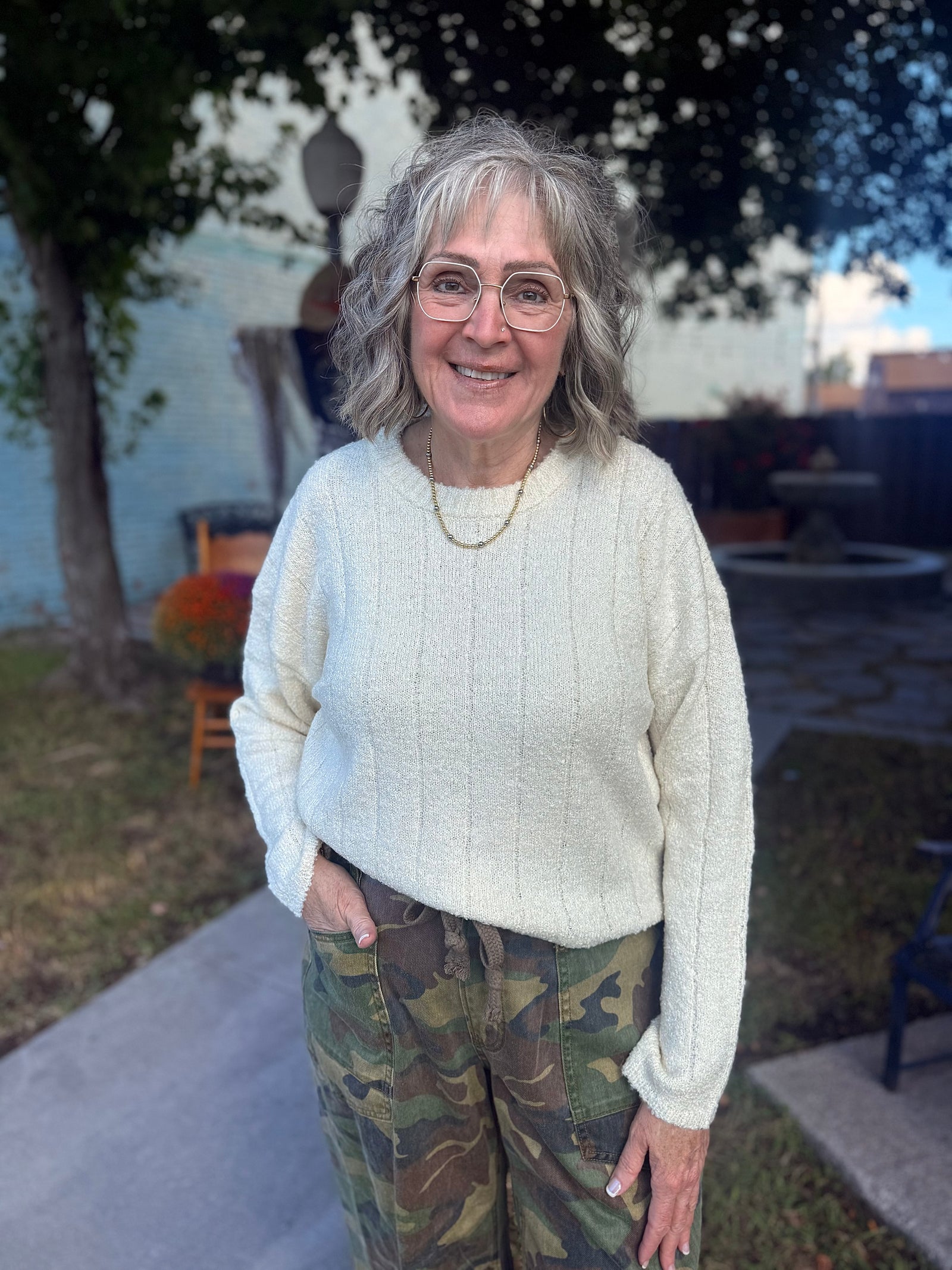 Ribbed Texture Crew Neck Sweater