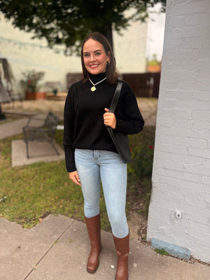 Oversized High Low Turtleneck Sweater