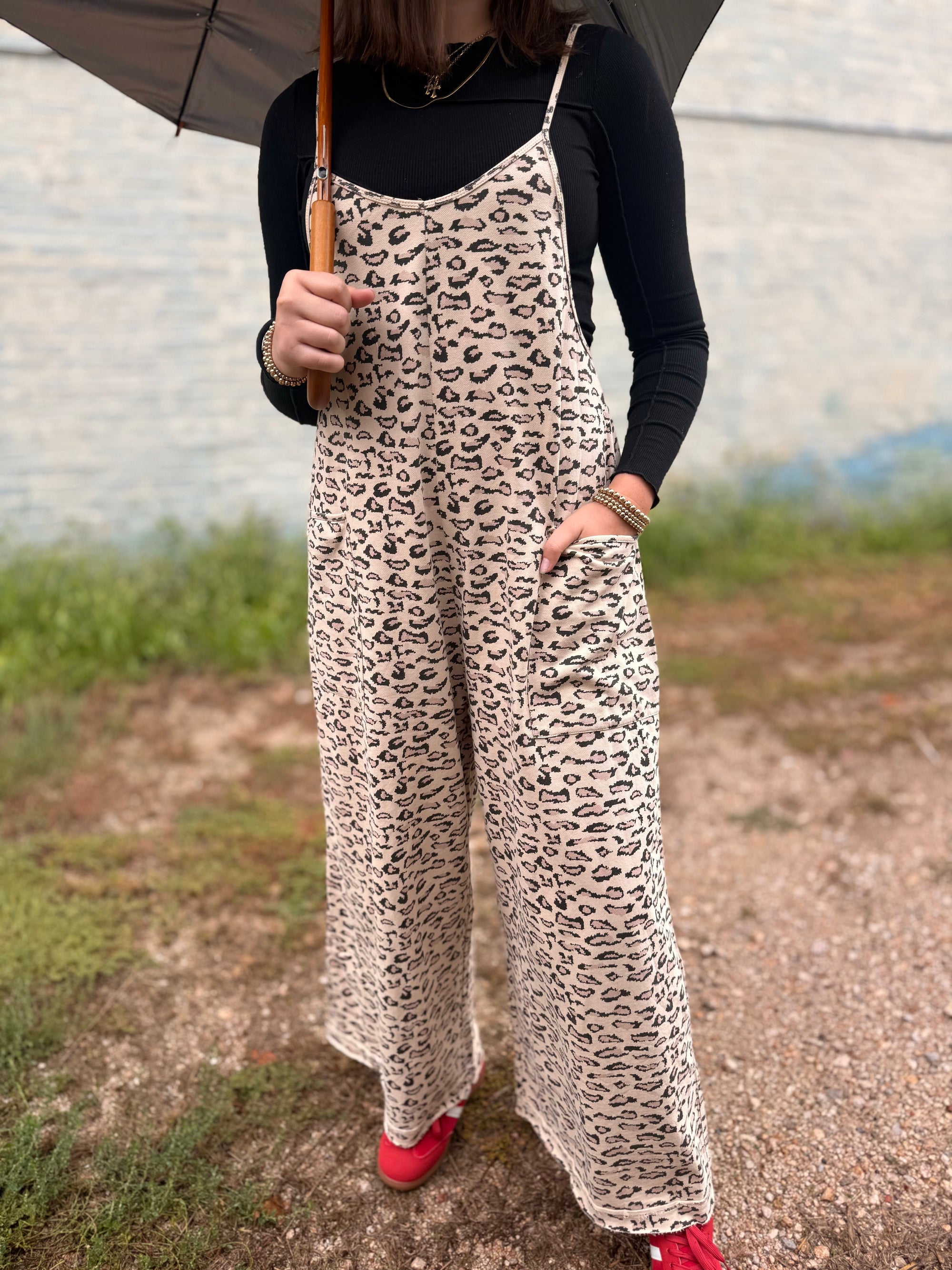 Easel Khaki Leopard Print Jumper