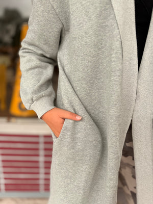 Heather Grey Oversized Sweatshirt Cardigan