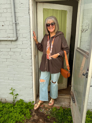 Ash Grey Oversized Babydoll Zip Up Jacket