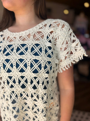 Easel Natural Crochet Top