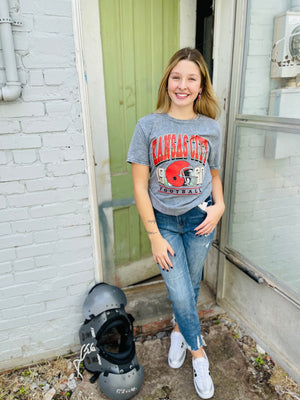 Black Acid Wash Chiefs 1960 Graphic T-Shirt