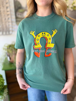 Light Green Lucky Girl Energy Graphic T-Shirt