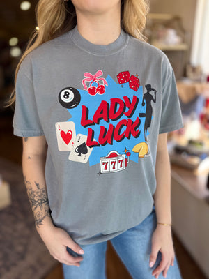 Gray Lady Luck Graphic T-Shirt