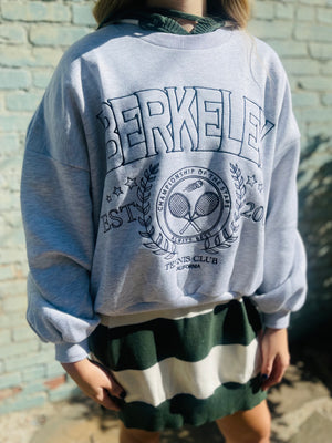 Heather Grey Embroidered Tennis Club Sweatshirt