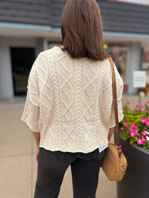 Blush Multi Color Flower Jacquard Sweater