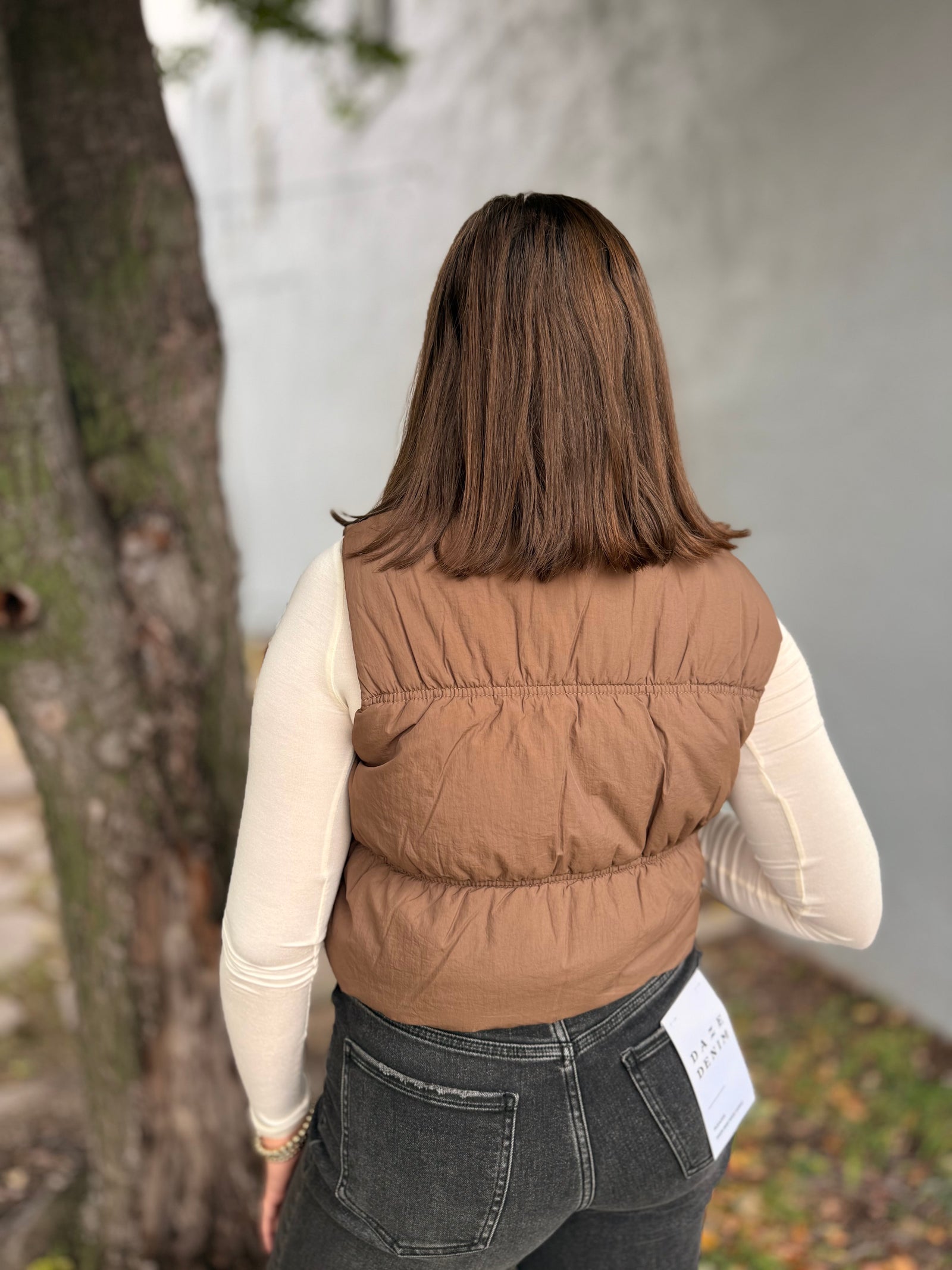 Cropped Zip Front Puffer Vest