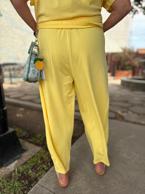 Davi + Dani Yellow Washed Barrel Pants