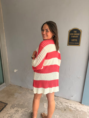 Bibi USA Flag Open Knit Cardigan