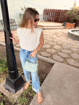 Risen Light Wash High Rise Cuffed Boyfriend Jeans