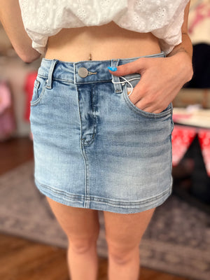 Risen Light Wash High Rise Skort