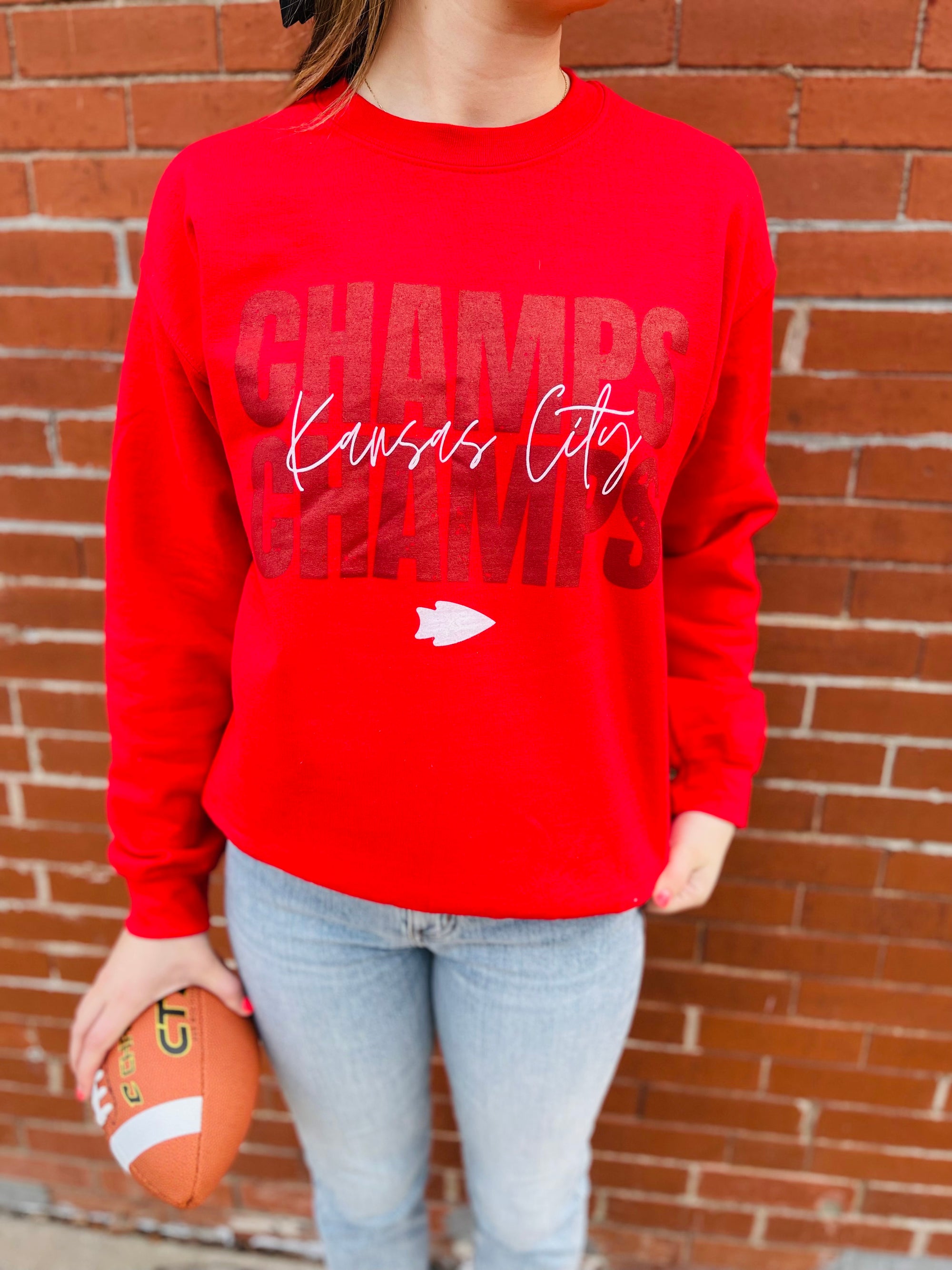 Red KC Champs Crewneck Sweatshirt