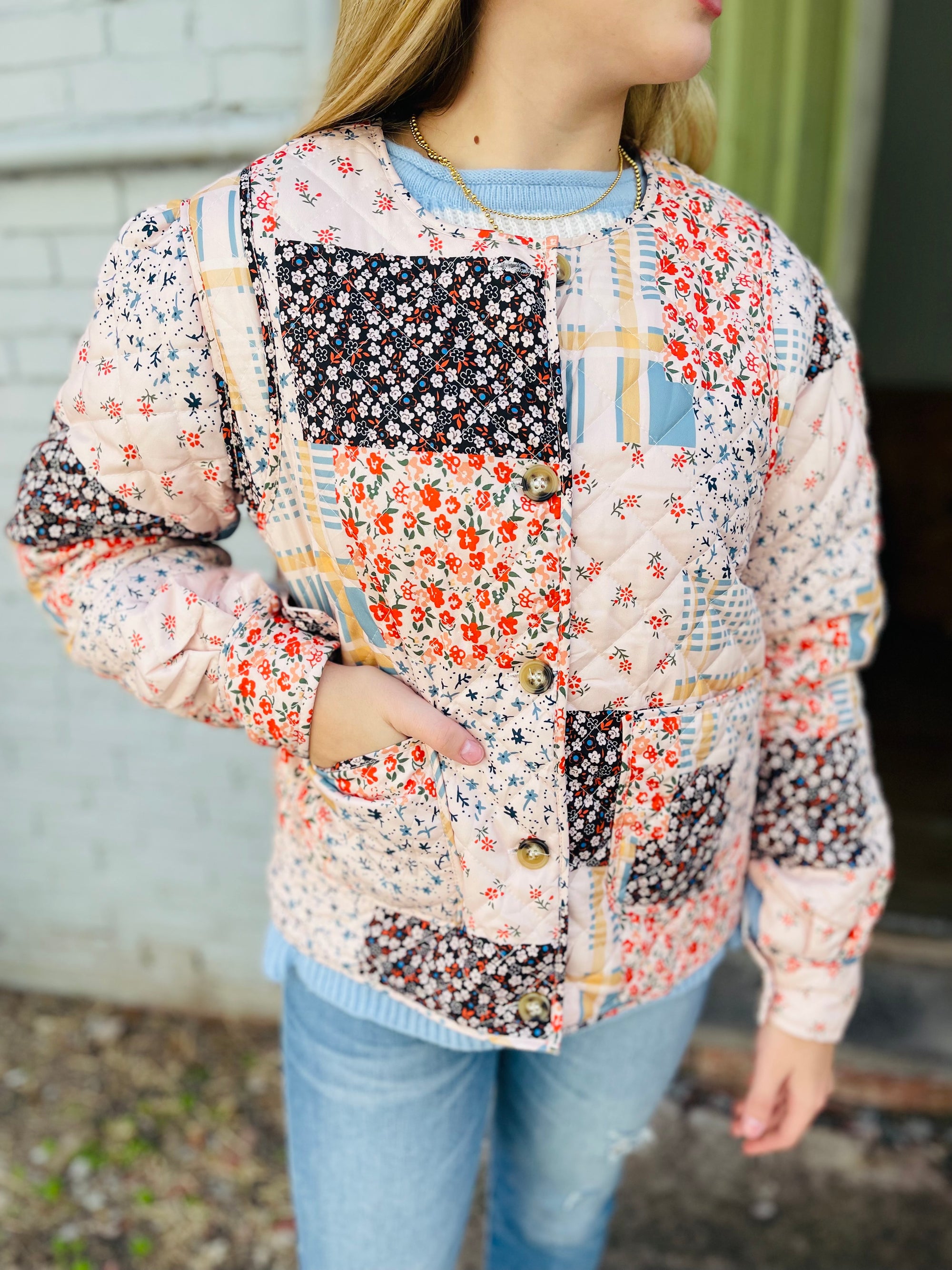 Patchwork Print Quilted Shacket