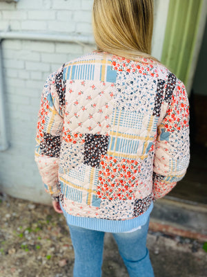 Patchwork Print Quilted Shacket