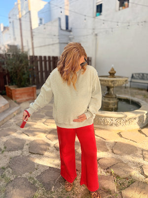 Grey Mock Neck Reversible Sweatshirt