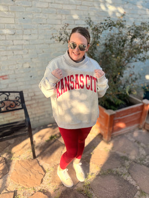 Grey Kansas City Mock Neck Reversible Sweatshirt