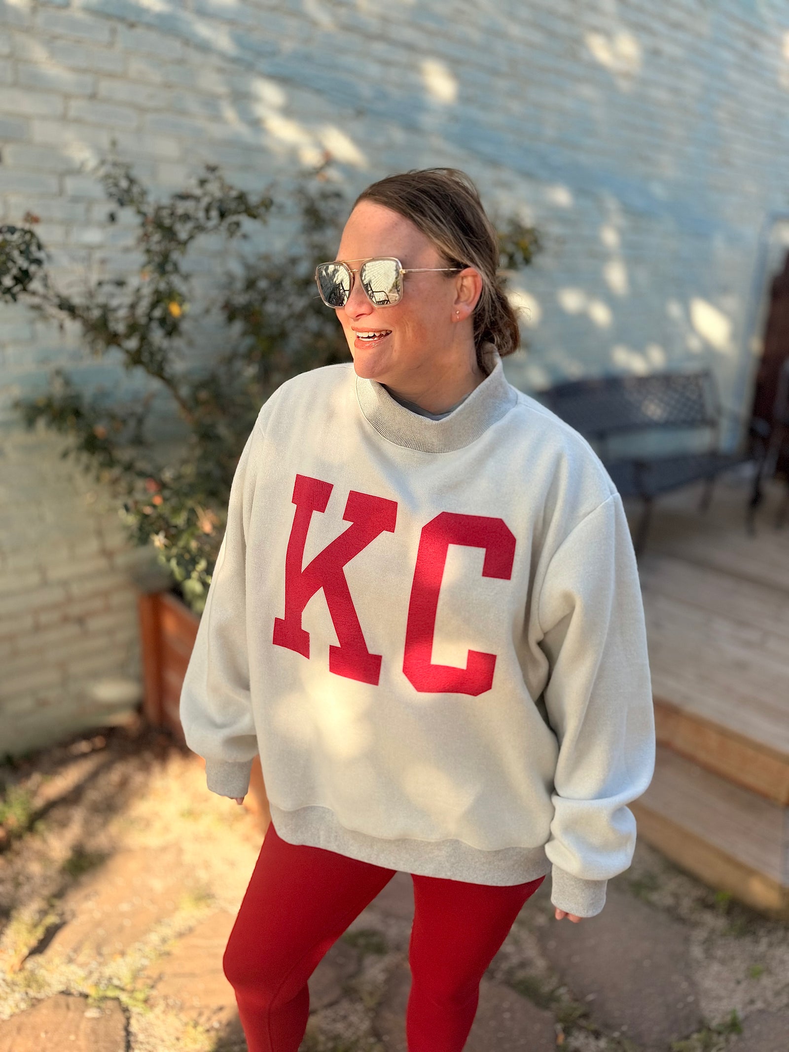 Grey Kansas City Mock Neck Reversible Sweatshirt