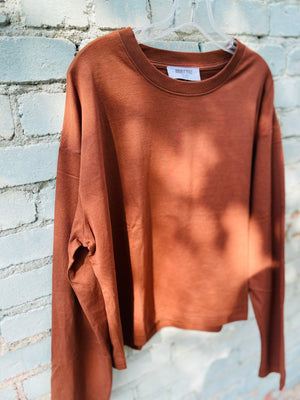 Cotton Basic Cropped Long Sleeve Top