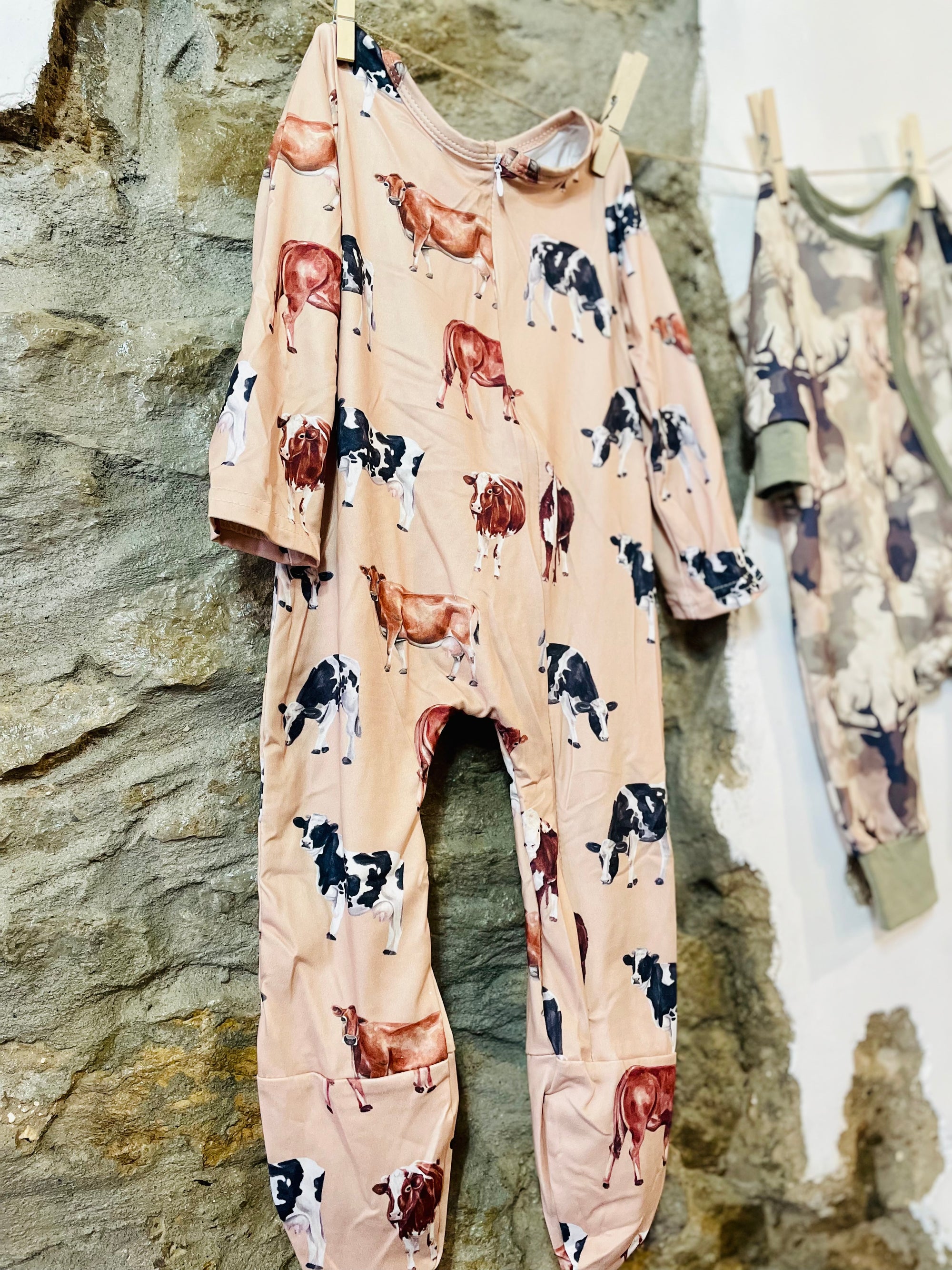 Baby Cow Print Long Sleeve Jumper