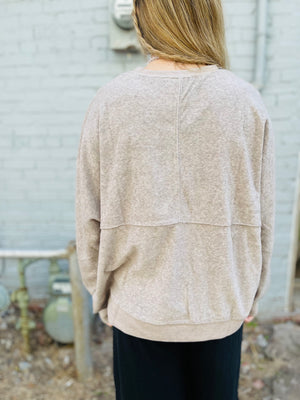 Mocha Soft Terrycloth Pullover