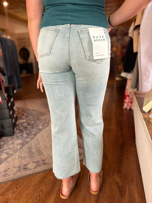 Daze Light Wash Miracle Pleaser Wide Leg Jeans