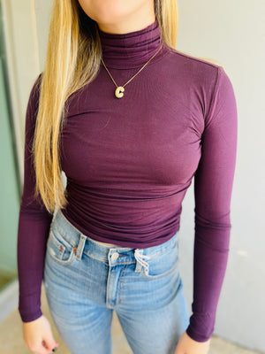 Fitted Turtleneck Long Sleeve Top