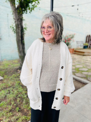 Fuzzy Chenille Cardigan