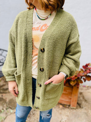 Fuzzy Chenille Cardigan