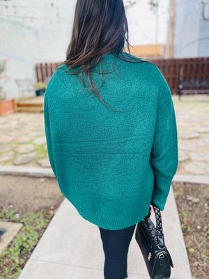 Emerald Green Long Turtleneck Sweater