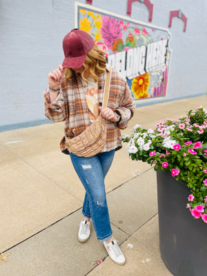 Oat Oversized Plaid Button Down Shirt