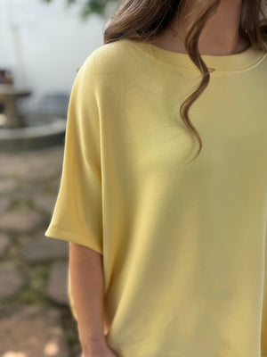 Mono B Yellow Glow Laguna Boatneck Top