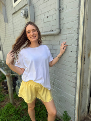 Mono B White Cotton Slouchy Tee