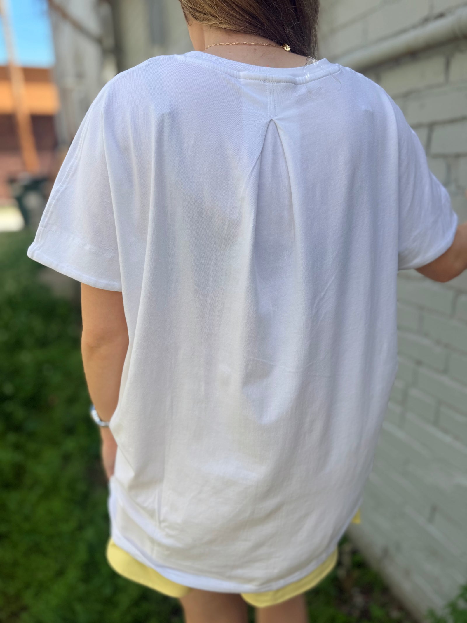 Mono B White Cotton Slouchy Tee