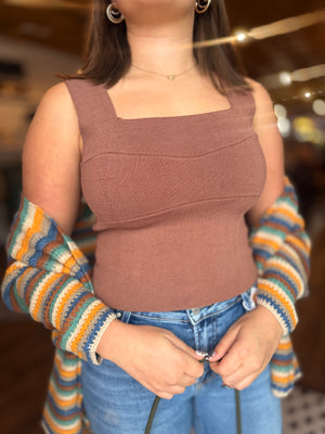 Wide Strap Sweater Knit Brami Top