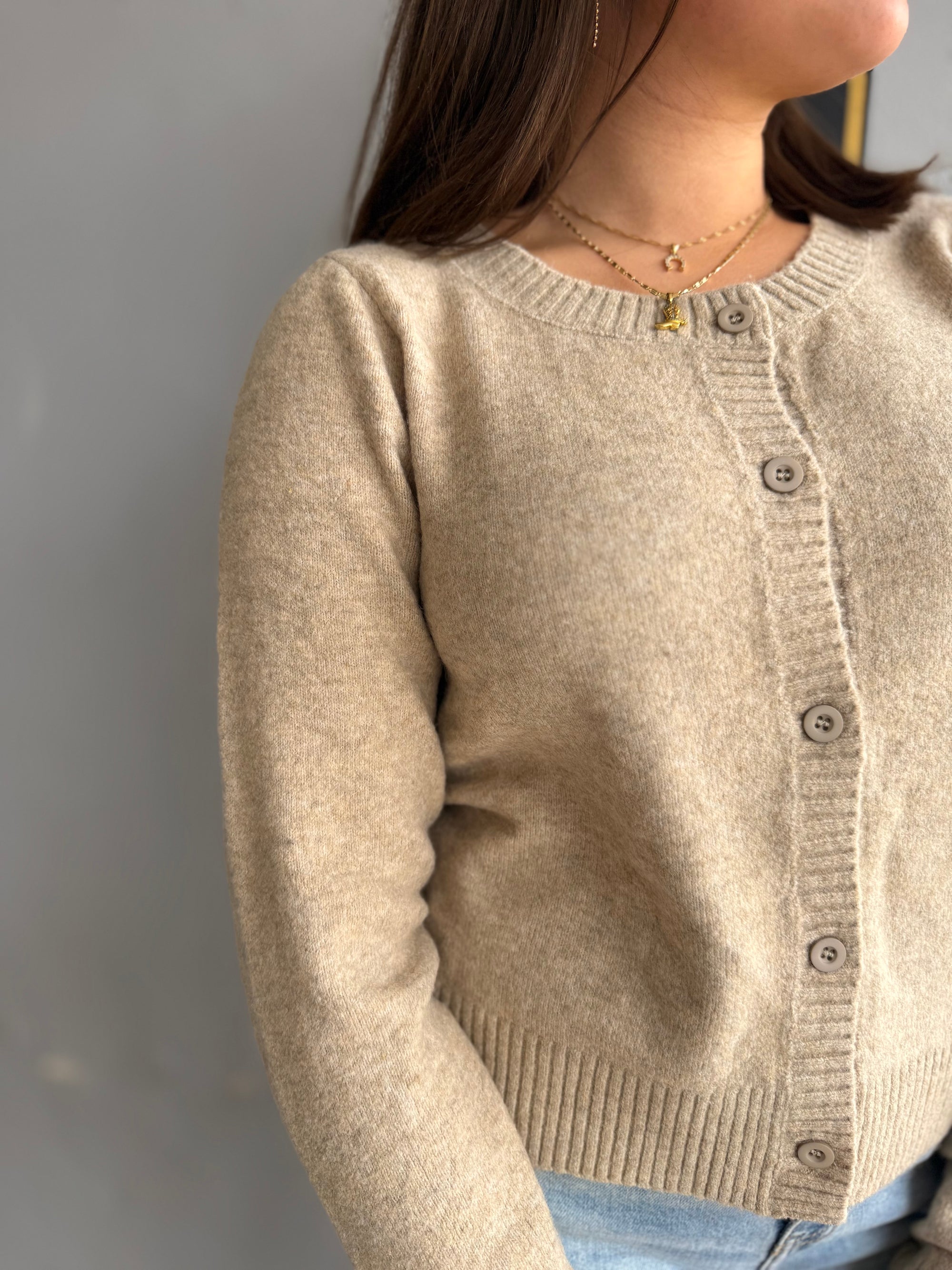 Oatmeal Soft Knit Cardigan
