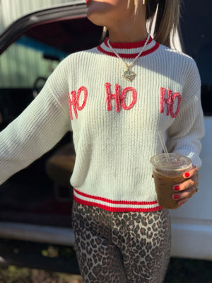 Cream Ho Ho Ho Knit Sweater