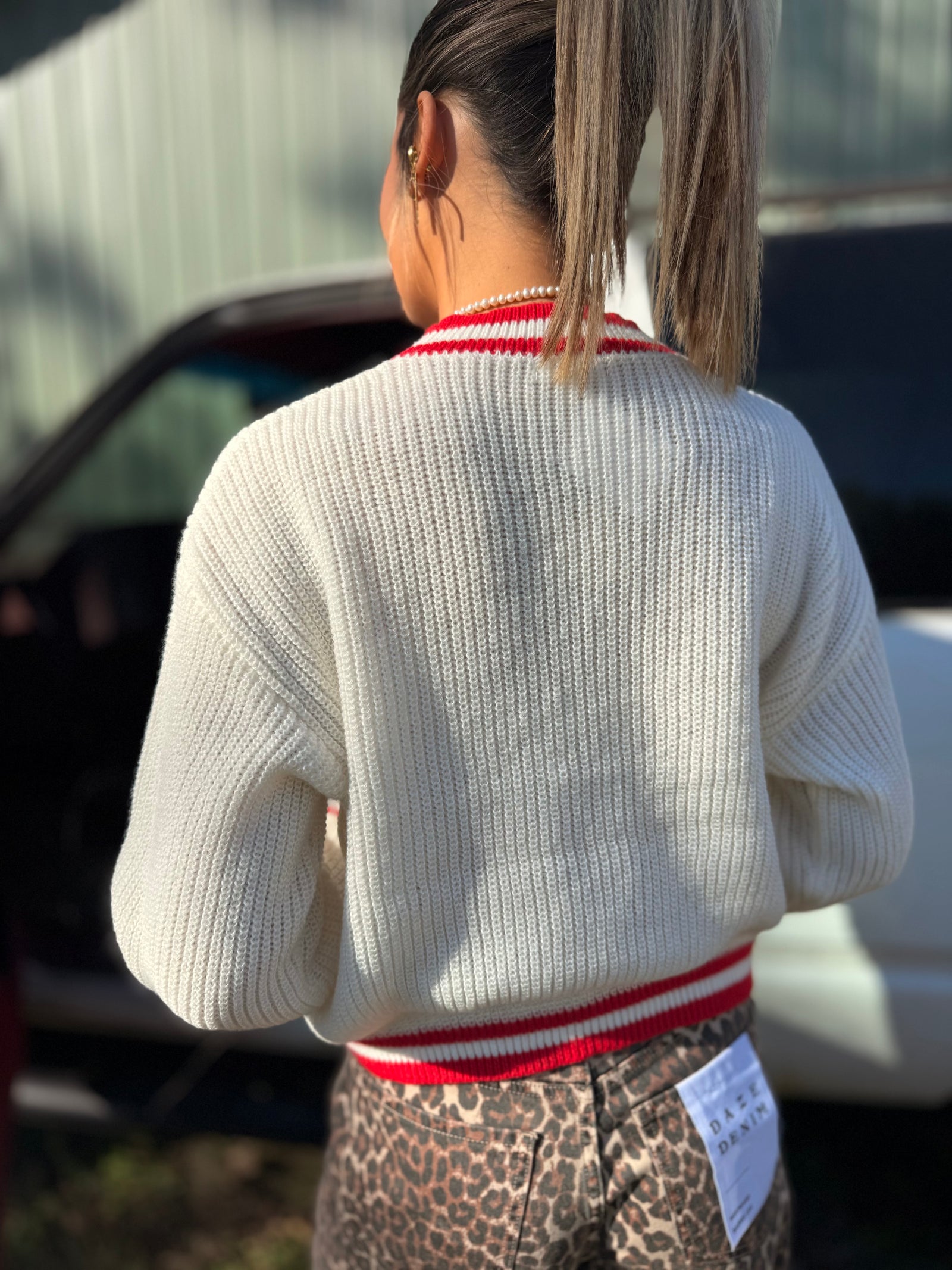 Cream Ho Ho Ho Knit Sweater