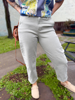 Risen Sage Relaxed Barrel Cuffed Jeans