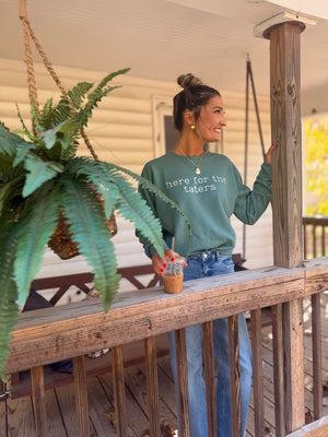 Here for the Taters Green Crewneck