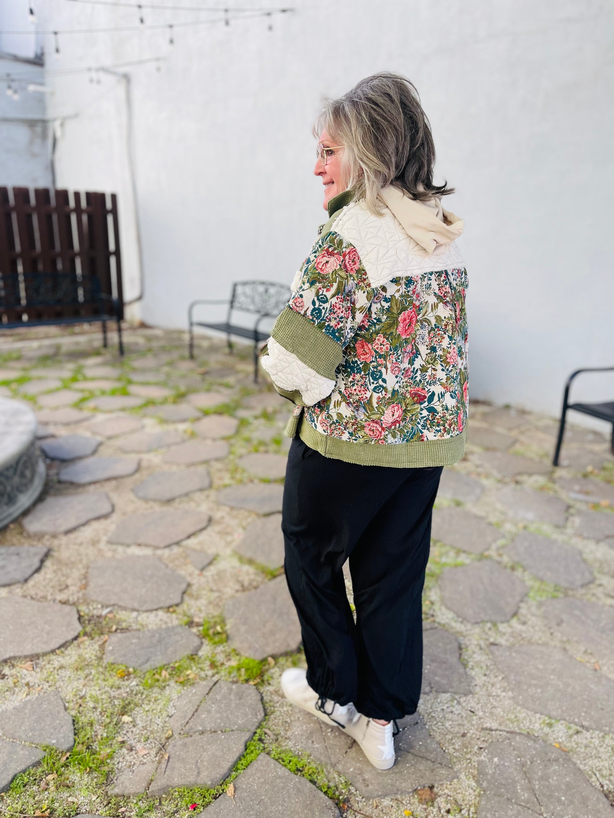 Olive Vintage Washed Jacquard Jacket