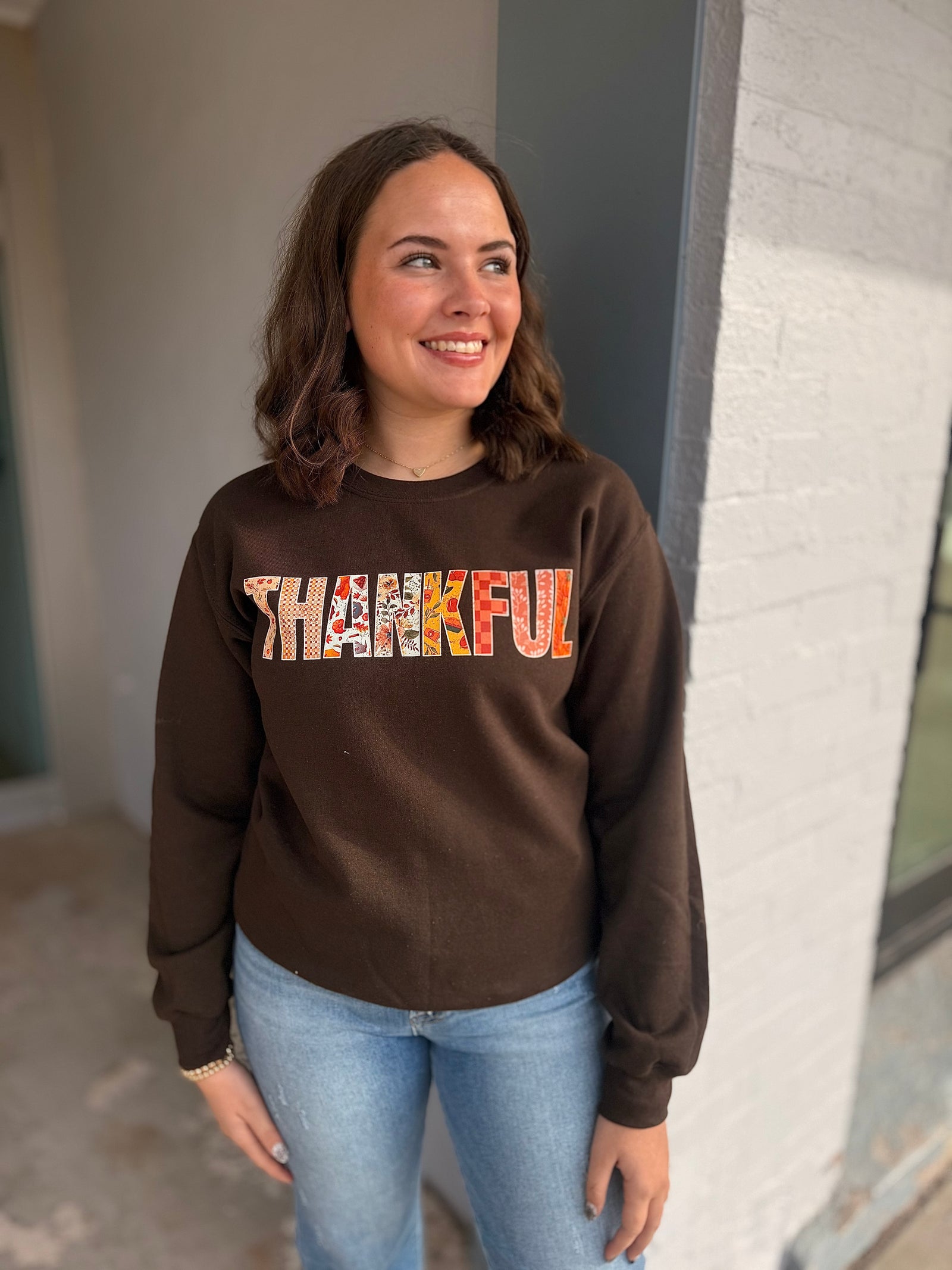 Thankful Chocolate Brown Sweatshirt