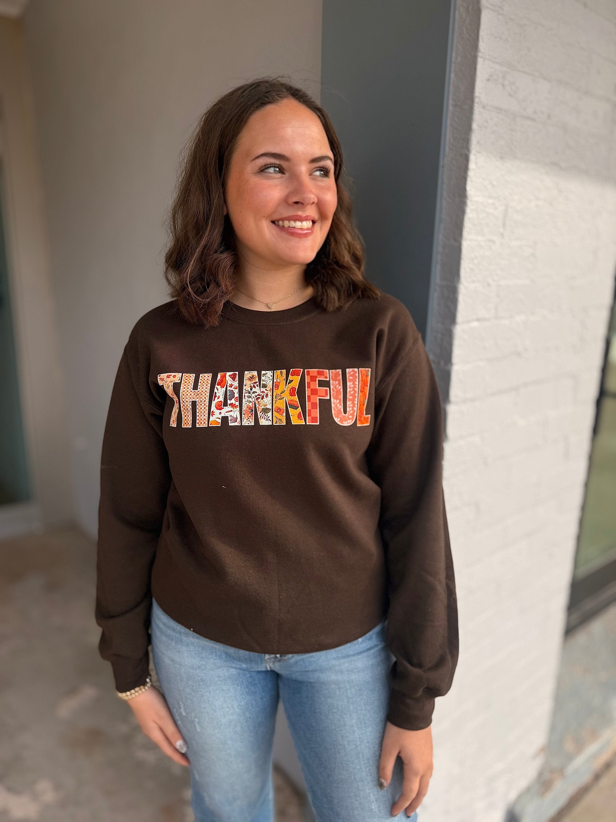 Thankful Chocolate Brown Sweatshirt