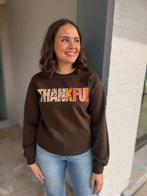 Thankful Chocolate Brown Sweatshirt