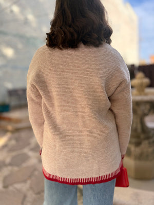 Oatmeal Merry Embroidered Sweater