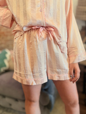 Pink Stripe PJ Short Set